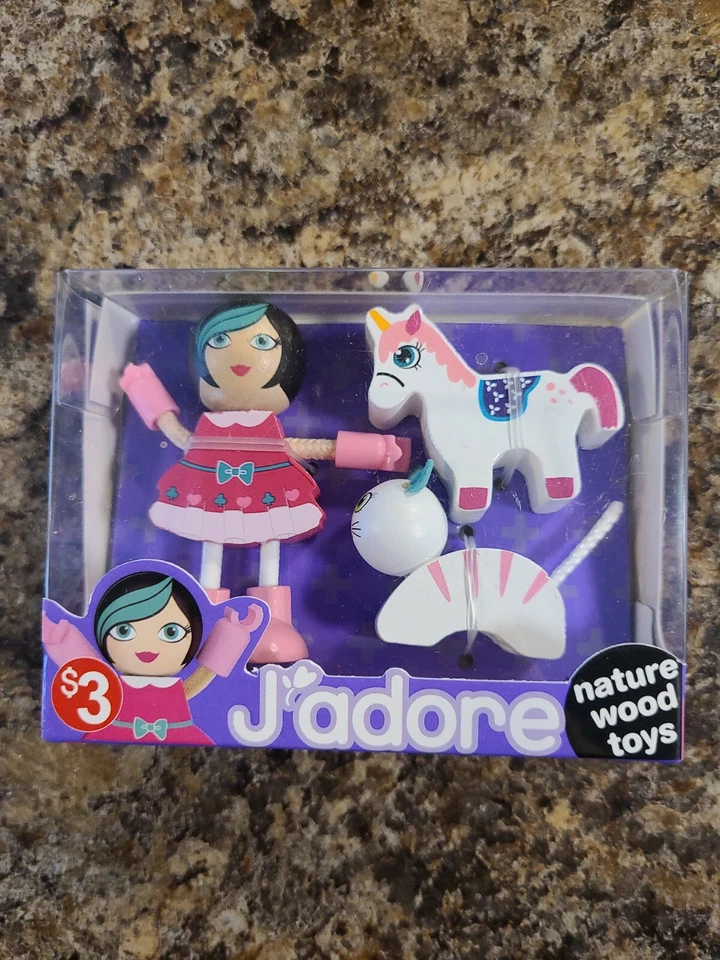 J'Adore Natural Wood Toys Princess Zoe Figure Preschool Montessori Dollhouse