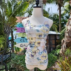 Y2K Vtg Charlotte Russe pastel ruffled lace layered cami tank top. Coquette - Picture 1 of 11