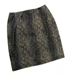 Minigonna a matita vintage HARVE BENARD marrone stampa serpente pelliccia sintetica taglia 8 K1 - Foto 1 di 8