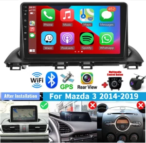 FOR MAZDA 3 AXELA 2014-2019 GPS 2 DIN CAR ANDROID 12.0 MULTIMEDIA RADIO PLAYER - Picture 1 of 15