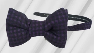 NWT Tom Ford Navy & Black Houndstooth Adjustable Pre-Tied Bow Tie Made in ITALY - Picture 1 of 4