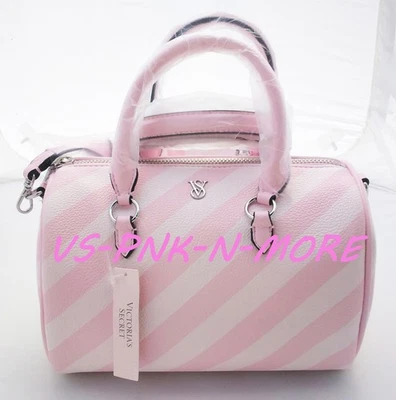 Victoria's Secret VS Mini Duffle 斜挎包钱包粉色条纹 — 第 1/4 张图片