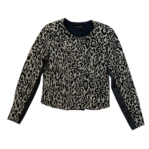 Giacca Moto LAVEER - Stampa Animalier - Lana Cotone Pelle - Nero - Grigio - Taglia 12 - Foto 1 di 6