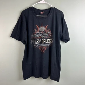 T-shirt Harley Davidson Media PA nera logo cromato moto cotone grande - Foto 1 di 7