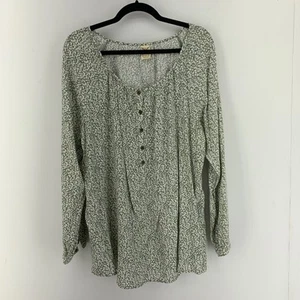 Faded Glory Damen XL Tunika Top Ditsy Blumen Cottagecore Boho Bauern Hippie - Bild 1 von 8