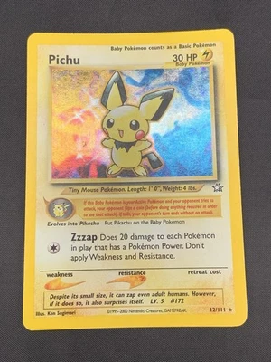 Pokémon TCG: Pichu 12/111 Holo Rare. Swirl. Neo Genesis. MP - Image 1 of 4