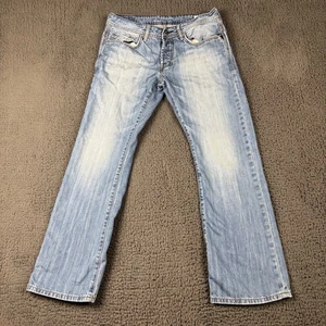 Jeans uomo Buffalo David Bitten 31x30 King bootcut blu lavaggio chiaro denim tasche - Foto 1 di 9