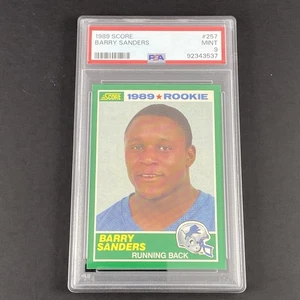 1989 Score Football #257 Barry Sanders Lions RC Rookie HOF PSA 9 MINT - Picture 1 of 2