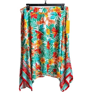 Ruby Rd. Women's 1X Floral Asymmetrical Maxi Skirt Multicolor NEW - Picture 1 of 9