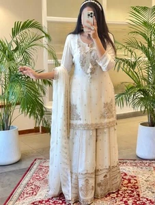 Pakistani Salwar Kameez Ready To Wear Dress 3 Piece Suit Wedding Party Bollywood - Picture 1 of 7
