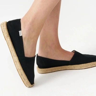 NUEVO con Caja Sandalias Alpargata Originales Algodón Yute Mocasines Negro talla 8 Foto 1 de 4