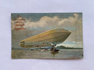 Rare Germany Aviation Airship Dirigible Hans Stovhase TUCK 1909 Postcard Zeppeli - Bild 1 von 2