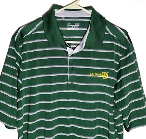 US Navy Polo Shirt by Under Armour | Polyester HeatGear Golf Casual | Mens Large - Picture 1 of 6