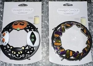 YANKEE CANDLE SWEET TREATS CANDY CORN ILLUMA LID HALLOWEEN Halloween Friends Two - Picture 1 of 2