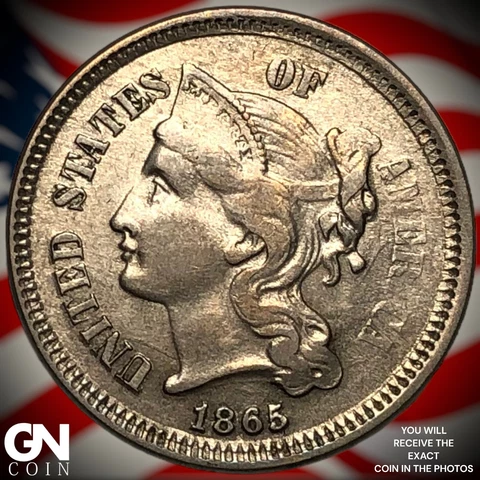 1865 3 Cent Nickel Piece  Q8131 Cover