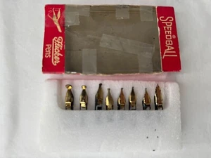 Set 8 penne vintage Speedball Flicker calligrafia pennini in scatola originale - Foto 1 di 11
