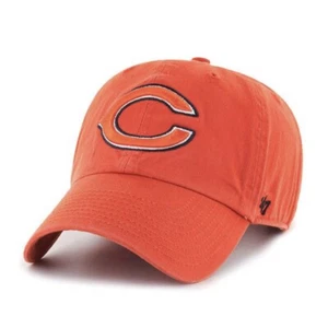 Chicago Bears ‘47 Brand Clean Up Hat Adjustable Strapback Dad Cap Orange Big C - Picture 1 of 13