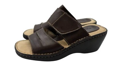 Sandalias ajustables vintage de plataforma marrón con punta cuadrada gruesa de los años 90 8,5 Y2K Foto 1 de 4