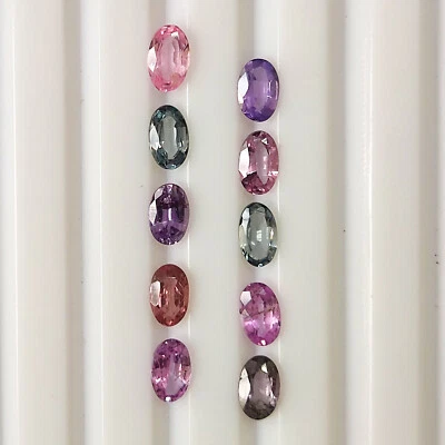 Spinel Multi Color Natural Faceted Oval Cut 5X3 mm Calibrated Gemsstone 10 Piece - Image 1 of 4