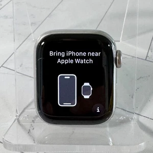 Apple Watch Series 7 GPS Unlocked 41mm Stainless Steel A2475 Cracked Back #H934 - Zdjęcie 1 z 9
