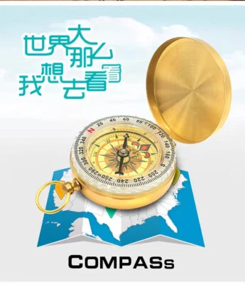 Antique brass pocket compass World War II military old-fashioned compass - Image 1 of 2