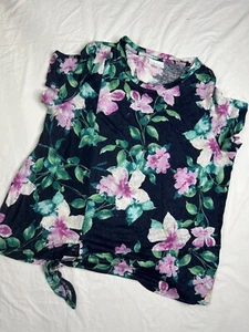 J. Jill Love Leinenbluse Damen bunt Blumen vorne zum Binden MP A031223 - Bild 1 von 6