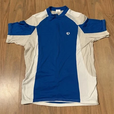 Camiseta masculina grande respirável Pearl Izumi UltraSensor azul e branca ciclismo - Imagem 1 de 4