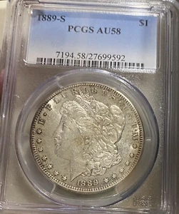 1889-S PCGS AU58 Silver Morgan Dollar - Picture 1 of 4