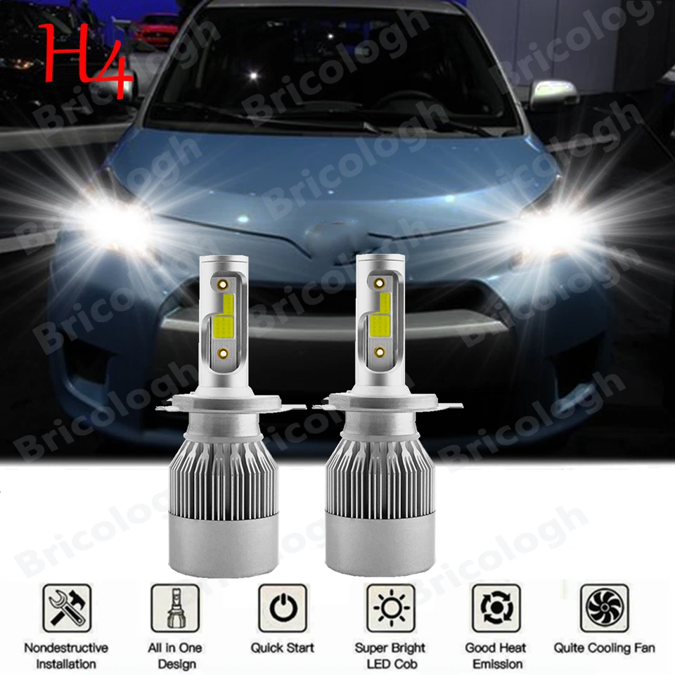 Kit de faros LED para Scion xD 2008-2014 H4/9003 blanco 2X bombillas haz alto/bajo Foto 1 de 4