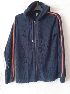 Ladies Navy Blue Lacey Full Zip Hoodie. Size 6-8. Soyaconcept. - Picture 1 of 3