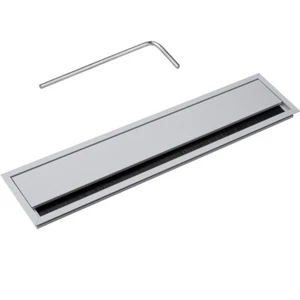 Gedotec Kabeldurchlass Schreibtisch Kabeldurchführung ECO Alu silber 100 x 450 - Bild 1 von 7