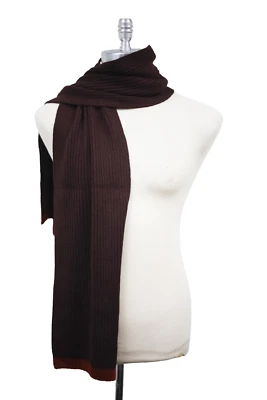 Luxurious Calvin Klein Men's Rib Knit Scarf Maroon / Red Solid Color 76575 - Image 1 of 4