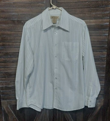 Camisa Cromada Para Hombres Mediana Floral Rayas Retro Papá Tío Fecha Noche Iglesia Foto 1 de 4