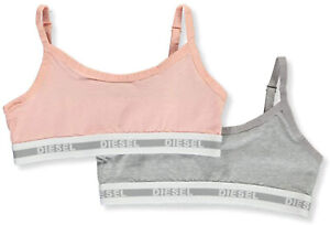 Diesel Girls Pink & Heather Gray Two-Pack Training Bras Size S M L