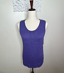 COLDWATER CREEK size LARGE 14 Knit Wear with All SHELL Pullover Sweater Vest NWT - Picture 1 of 13