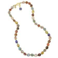 1x Murano Lampwork Glass Silvery Square Stripe Pendant Bead Fit Necklace Chain 