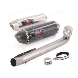 For Suzuki GSXR1000 2007 2008 Mid Exhaust Connect Link Pipe Muffler Tips Slip On - Picture 1 of 12