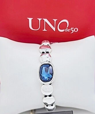 Nuevo Brazalete Mágico 100% Marca UNO De 50 Cuentas de Plata Cristal Azul PUL2015A Foto 1 de 4