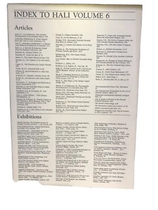 Index to Hali Volume 6 - Picture 1 of 4