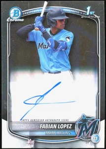 2025 Bowman - FABIAN LOPEZ Chrome Prospect Autograph - 1st AUTO RC Marlins - Picture 1 of 2