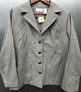 Alfred Dunner Blazer Damen 18 Schwarz Weiß Hahnentritt Taschen Jacke Karriere Neu - Bild 1 von 9