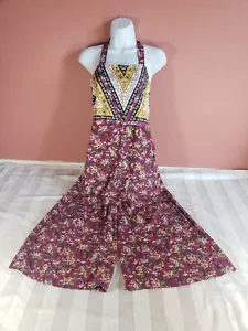 Womens Xhilaration Halter Jumpsuit Romper Sleeveless Boho Floral Pockets S NWT - Picture 1 of 16
