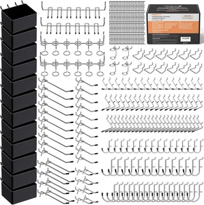 278PCS Pegboard Zubehör Organizer Kit, Peg Board Haken Set mit Behältern für Org - Bild 1 von 9