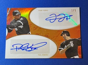 2025 Topps Dynamic Duals Frank Thomas Paul Konerko #13B Orange AUTO #1/5 *READ* - Picture 1 of 2