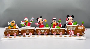 HALLMARK '16 DISNEY Full Set XMAS EXPRESS TRAIN Mickey Minnie Donald Goofy Pluto - Picture 1 of 13