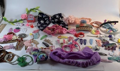 Lote de 75 pinzas para el cabello para niñas lazos crujientes diademas pasadores Foto 1 de 4