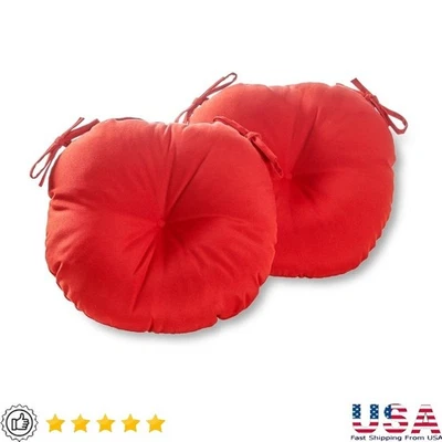 Cojines de asiento de bistró exterior 15 pulgadas redondos suaves relleno de polifibra resistentes al agua nuevos Foto 1 de 4