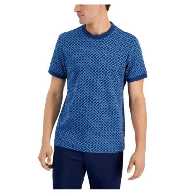 Camiseta Alfani Para Hombre Azul Estampado Geométrico L BHFO 6173 Foto 1 de 4