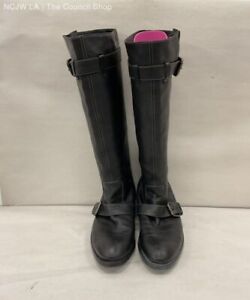 TOD'S Black Leather Knee High Boots Women's Size 39.5/ 9 US