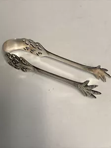 TH. MARTHINSEN Viking Rose Sterling Silver NORWAY Norwegian Sugar Tongs #330 - Picture 1 of 7